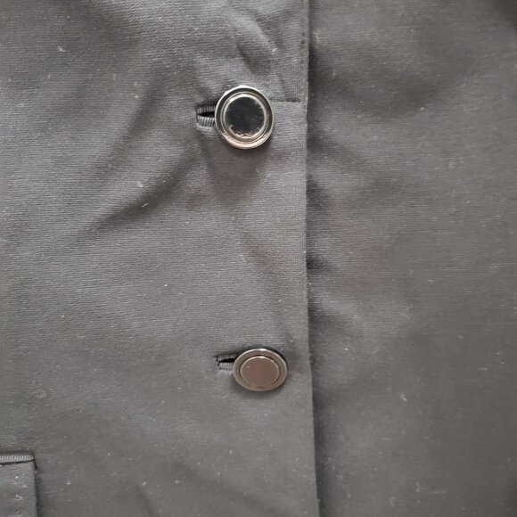 Elie Tahari Women's Black Satin Lapel Stretch‎ 3 Button Career Blazer Size M - Picture 3 of 6